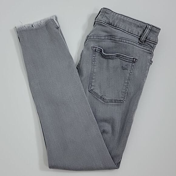 DL1961 Florence Instasculpt Cropped Raw Edge Skinny Gray Denim Jeans 27 FLAWS - Picture 1 of 15